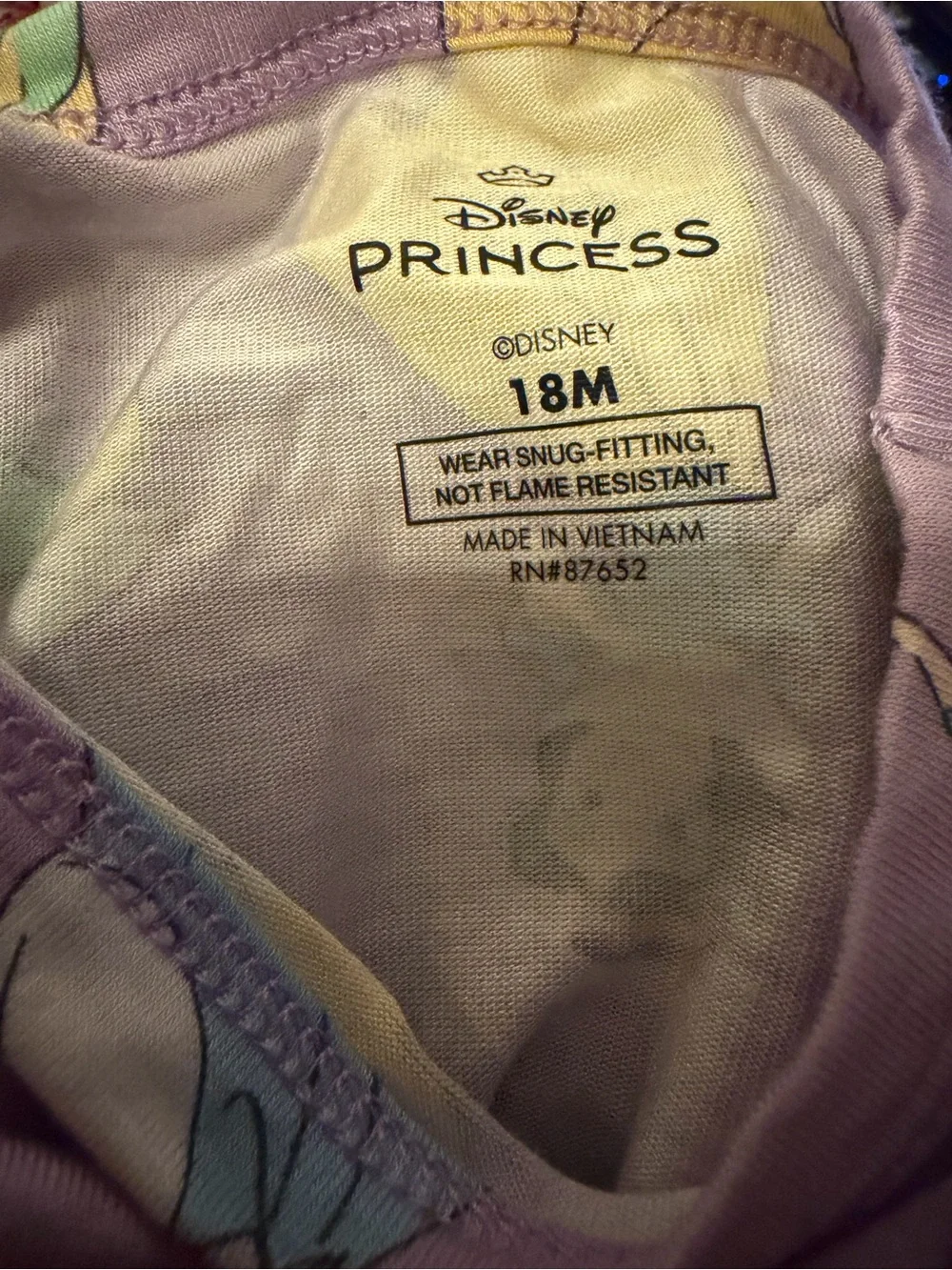 Disney' Purple Princess Print Pajama Set NWT size 18 months